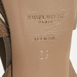 Saint Laurent Brown Leather Tribute Sandals Size 39