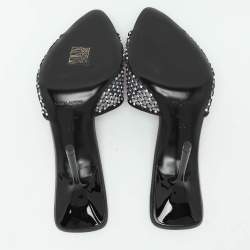 Saint Laurent Transparent Embellished PVC Slide Sandals Size 36