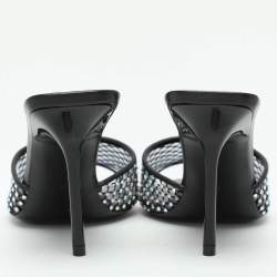 Saint Laurent Transparent Embellished PVC Slide Sandals Size 36
