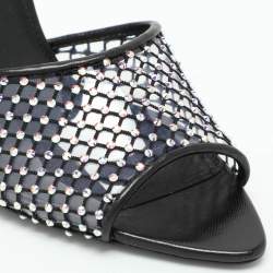 Saint Laurent Transparent Embellished PVC Slide Sandals Size 36