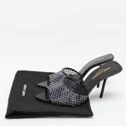Saint Laurent Transparent Embellished PVC Slide Sandals Size 36