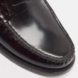 Saint Laurent Black Leather Slip On Loafers Size 38