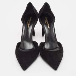 Pre Owned Saint Laurent Black Suede Pointed Toe D'orsay Pumps Size 42