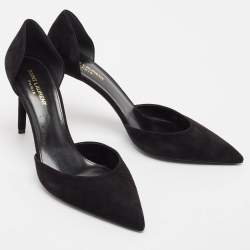Pre Owned Saint Laurent Black Suede Pointed Toe D'orsay Pumps Size 42