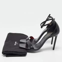 Saint Laurent Black Leather Jane Ankle Strap Sandals Size 38