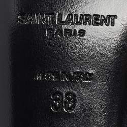 Saint Laurent Black Leather Jane Ankle Strap Sandals Size 38