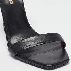 Saint Laurent Black Leather Jane Ankle Strap Sandals Size 38