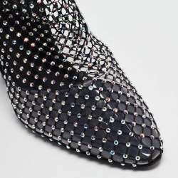 Saint Laurent Paris Black Mesh and PVC Mid Calf Boots Size 37