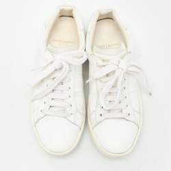 Pre Owned Saint Laurent White Leather Low Top Sneakers Size 34