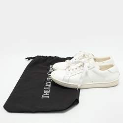 Pre Owned Saint Laurent White Leather Low Top Sneakers Size 34
