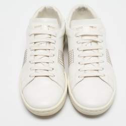 Pre Owned Saint Laurent White Leather Lace Up Sneakers Size 36