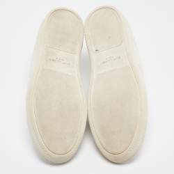 Pre Owned Saint Laurent White Leather Lace Up Sneakers Size 36