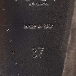 Pre Owned Saint Laurent Grey Suede Tribtoo Platform Pumps Size 37