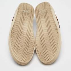 Saint Laurent Paris Brown/Black Canvas Venice Lace Up Sneakers Size 40.5