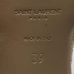 Saint Laurent Grey Texture Suede Tribute Platform Sandals Size  39