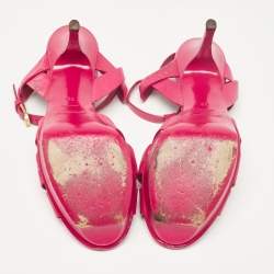 Pre Owned صندل سان لوران تريبيوت جلد وردي مقاس 38