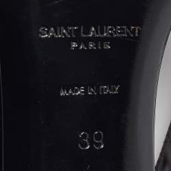 Pre Owned Saint Laurent Black Patent Leather Vesper Slingback Pumps Size 39