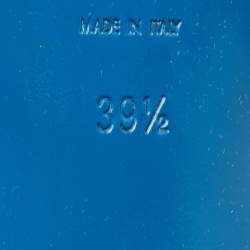 Pre Owned Saint Laurent Blue/Black Embossed Snakeskin Tribute Sandals Size 39.5