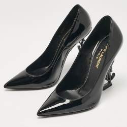 Pre Owned Saint Laurent Black Patent Leather Opyum Pumps Size 35