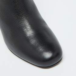 Saint Laurent Black Leather Ankle Length Boots Size 39