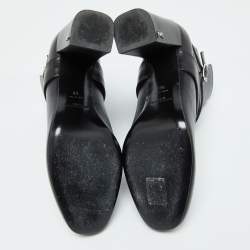 Saint Laurent Black Leather Ankle Length Boots Size 39