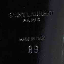 Saint Laurent Black Leather Ankle Length Boots Size 39