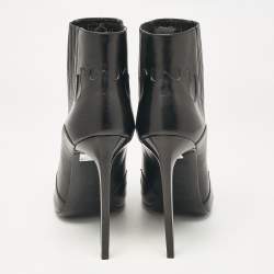 Pre Owned Saint Laurent Black Leather Western Ankle Length Boots Size 40