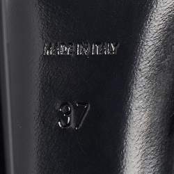 Pre Owned Saint Laurent Paris Black Patent Leather and PVC Pointed Toe Slingback Pumps Size 37