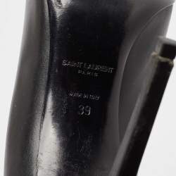Pre Owned Saint Laurent Black Leather Pointed Toe Pumps Size 39