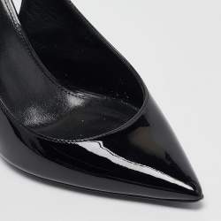 Pre Owned Saint Laurent Black Patent Leather Opyum Slingback Pumps Size 36