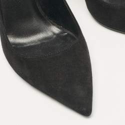 مملوكة مسبقًا Saint Laurent Black Suede Anja Pointed Toe Pumps Size 36