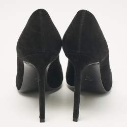 مملوكة مسبقًا Saint Laurent Black Suede Anja Pointed Toe Pumps Size 36