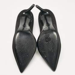 مملوكة مسبقًا Saint Laurent Black Suede Anja Pointed Toe Pumps Size 36