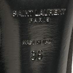مملوكة مسبقًا Saint Laurent Black Suede Anja Pointed Toe Pumps Size 36