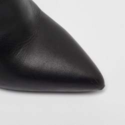 Saint Laurent Black Leather Pointed Toe Ankle Boots Size 37