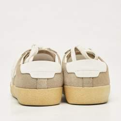 Saint Laurent Beige Leather and Suede Court Classic Sneakers Size 39