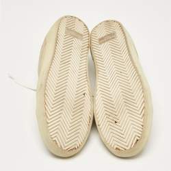 Saint Laurent Beige Leather and Suede Court Classic Sneakers Size 39