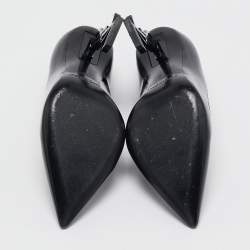 Saint Laurent Black Patent Leather Opyum Pointed Toe Pumps Size 36