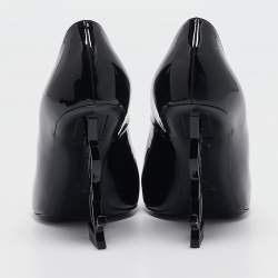 Saint Laurent Black Patent Leather Opyum Pointed Toe Pumps Size 36
