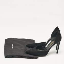 Saint Laurent Black Suede D'orsay Pumps Size 38.5
