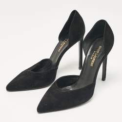Saint Laurent Black Suede D'orsay Pumps Size 38.5