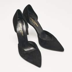 Saint Laurent Black Suede D'orsay Pumps Size 38.5