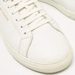 Pre Owned Saint Laurent White Leather Court Classic Sneakers Size 39