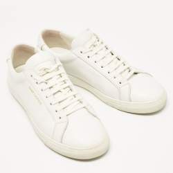 Pre Owned Saint Laurent White Leather Court Classic Sneakers Size 39