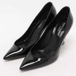 Pre Owned Saint Laurent Black Patent Leather Opyum Pumps Size 38