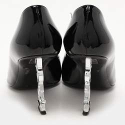 Pre Owned Saint Laurent Black Patent Leather Opyum Pumps Size 38