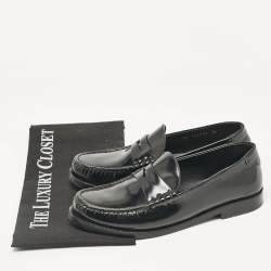 Pre Owned Saint Laurent Black Patent Leather Penny Loafers Size 36