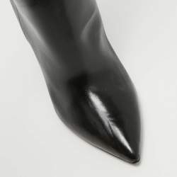 Saint Laurent Black Leather Over The Knee Boots Size 39