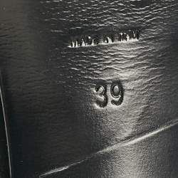 Pre Owned Saint Laurent Black Velvet Bianca Ankle Strap Sandals Size 39