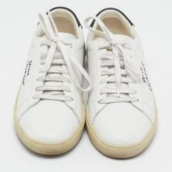 Pre Owned Saint Laurent White Leather Court Classic SL/06 Sneakers Size 40.5